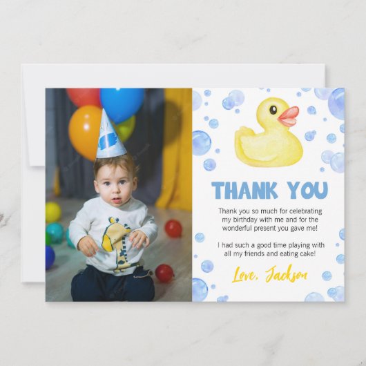 Rubber Duck Verjaardag Foto Dank u Kaart (Voorkant)