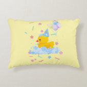 Rubber Duck Verjaardag met bubbels en Confetti Accent Kussen (Voorkant)