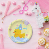 Rubber Duck Verjaardag met bubbels en Confetti Papieren Bordje (Feest)