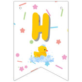 Rubber Duck Verjaardag met bubbels en Confetti Vlaggetjes (Tweede vlag)