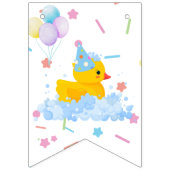 Rubber Duck Verjaardag met bubbels en Confetti Vlaggetjes (Eerste vlag)