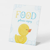 Rubber Duck Verjaardag of Baby shower Food Party Reclamebord Met Voetstuk (Voorkant)