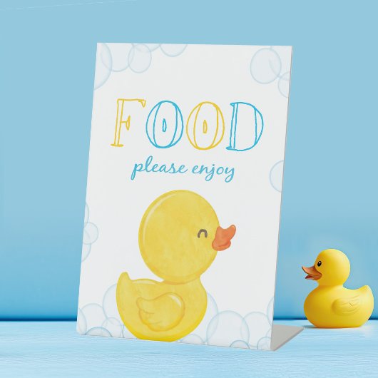 Rubber Duck Verjaardag of Baby shower Food Party Reclamebord Met Voetstuk