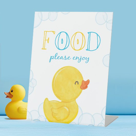Rubber Duck Verjaardag of Baby shower Food Party Reclamebord Met Voetstuk