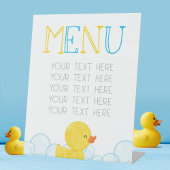 Rubber Duck Verjaardag of Baby shower Menu Party Reclamebord Met Voetstuk