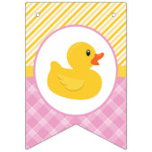 Rubber Duck Verjaardagsbanner | Roze en gele eend Vlaggetjes (Eerste vlag)
