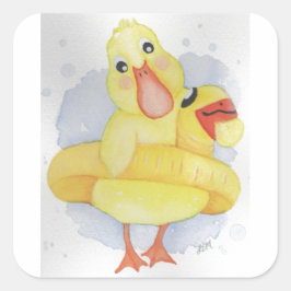 Rubber Duck Vierkante Sticker