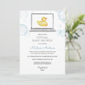Rubber Duck Virtual Baby shower Kaart (Staand voorkant)