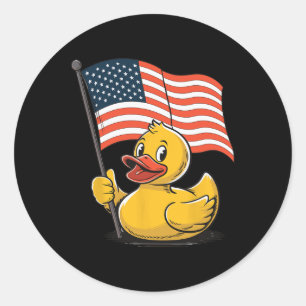 Rubber Duck Vlag Onafhankelijkheidsdag Bath Duck 3 Ronde Sticker