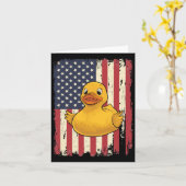 Rubber Duck Vlag Onafhankelijkheidsdag Bath Duck 6 Kaart (Gele Bloem)