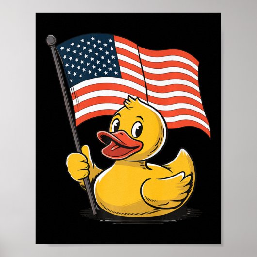 Rubber Duck Vlag Onafhankelijkheidsdag Bath Duck P Poster (Voorkant)