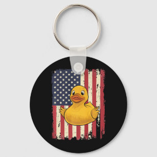 Rubber Duck Vlag Onafhankelijkheidsdag Bath Duck P Sleutelhanger