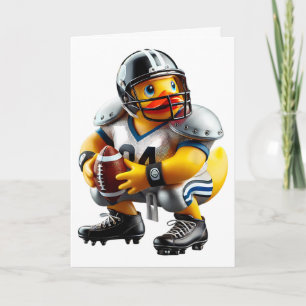 Rubber Duck Voetbal Speler Ducky Duckie Mannen Vro Kaart