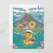 Rubber Duck voor een vulkaan Briefkaart (Voorkant / Achterkant)