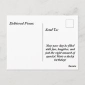 Rubber Duck vrolijke Fun en Quirky verjaardag Briefkaart (Achterkant)