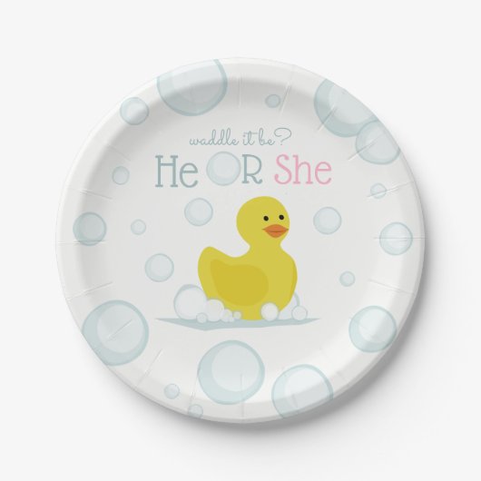 Rubber Duck Waddle: Baby onthullen Papieren Bordje (Voorkant)