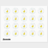 Rubber Duck Waddle: Baby onthullen Ronde Sticker (Vel)