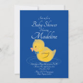 Rubber Duck Waterkleurige Baby shower Uitnodiging (Voorkant)