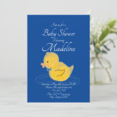 Rubber Duck Waterkleurige Baby shower Uitnodiging (Staand voorkant)