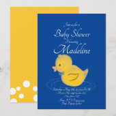Rubber Duck Waterkleurige Baby shower Uitnodiging (Voorkant / Achterkant)