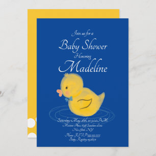Rubber Duck Waterkleurige Baby shower Uitnodiging