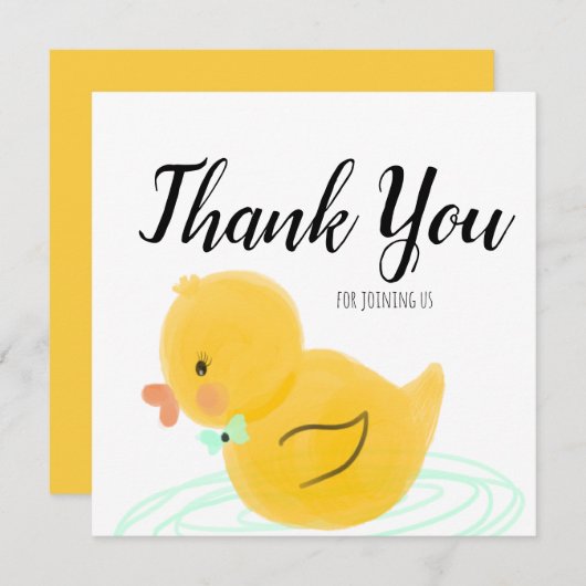 Rubber Duck Waterverf Baby shower Dank u wel (Voorkant / Achterkant)