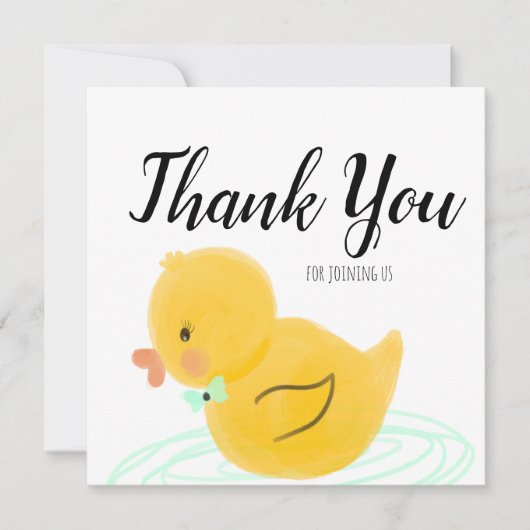 Rubber Duck Waterverf Baby shower Dank u wel (Voorkant)