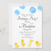 Rubber Duck Waterverf Geschilderde verjaardag Kaart (Voorkant)