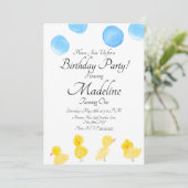 Rubber Duck Waterverf Geschilderde verjaardag Kaart (Staand voorkant)