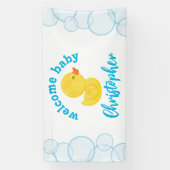 Rubber Duck Welcome Baby Naam Hangende Vinyl Banne Spandoek (Verticaal)
