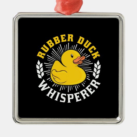 Rubber Duck Whisperer Metalen Ornament (Voorkant)