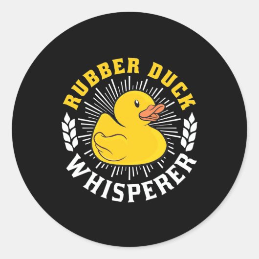 Rubber Duck Whisperer Ronde Sticker (Voorkant)