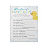 Rubber Duck Wie kent mama Beste Baby Game Pack Notitieblok (Linkerzijde)