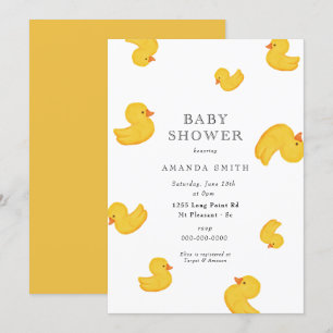 Rubber Duck Yellow Rub A Dub Dub Baby shower Uitno Kaart