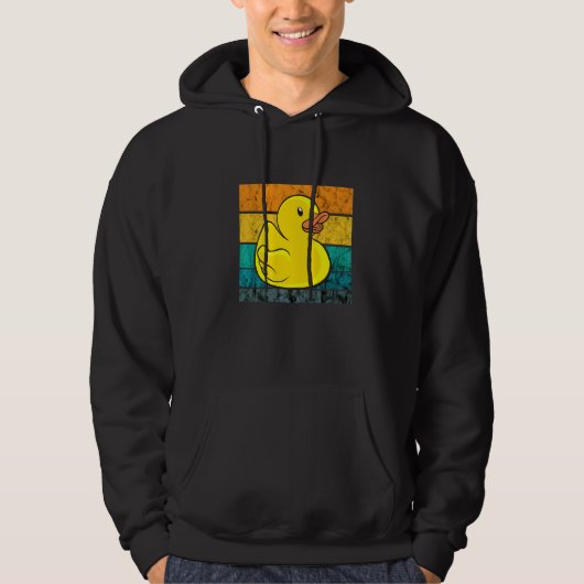 Rubber Duck Yellow Rubber Ducks Retro Duck Hoodie (Voorkant)
