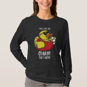 Rubber Duck ziet me de kool gele Duck L T-shirt