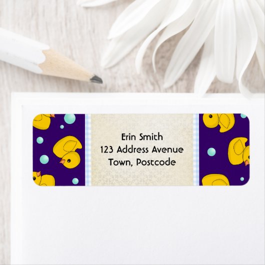 Rubber Duckie-adreslabel Etiket (Insitu)