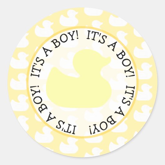 Rubber Duckie Baby shower Ronde Sticker (Voorkant)