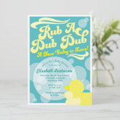 Rubber Duckie Baby shower Uitnodiging (Staand voorkant)