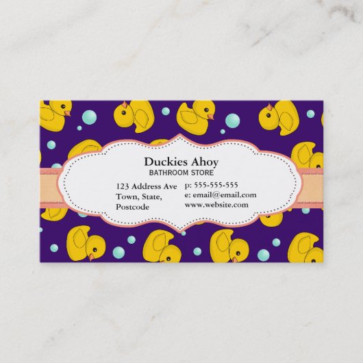 Rubber Duckie Bathroom, visitekaartjes met thema (Voorkant)