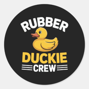 Rubber Duckie-bende Grappige Eend Dier Cute Kawaii Ronde Sticker