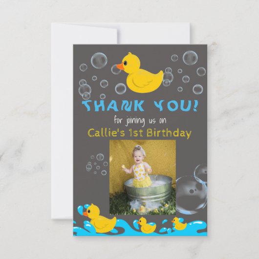 Rubber Duckie Birthday Bedankt voor je creditcard (Voorkant)