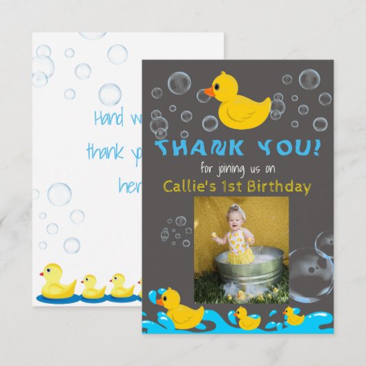 Rubber Duckie Birthday Bedankt voor je creditcard (Voorkant / Achterkant)