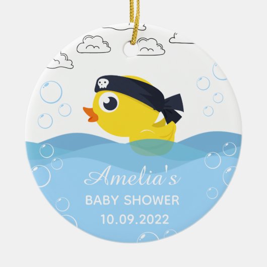 Rubber Duckie Boy's Baby shower Keramisch Ornament (Voorkant)