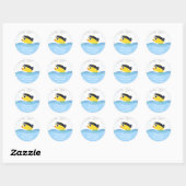 Rubber Duckie Boy's Baby shower Ronde Sticker (Vel)