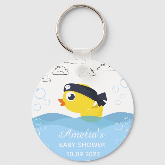 Rubber Duckie Boy's Baby shower Sleutelhanger (Voorkant)
