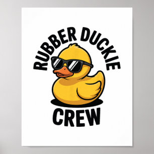 Rubber Duckie Crew Boot Ponton Grappige Rubber Een Poster