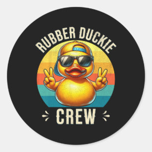 Rubber Duckie Crew Cruise Eend Matchende Groep Ronde Sticker