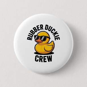 Rubber Duckie Crew Cruise Squad Zomer Vakantie Cr Ronde Button 5,7 Cm