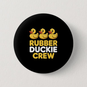 Rubber Duckie Crew Drie Eenden Grappige Eenden Een Ronde Button 5,7 Cm